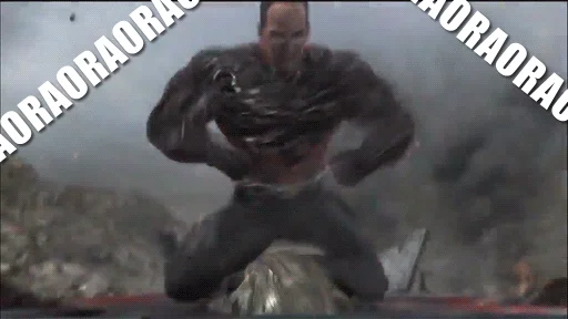 Stand Cries Ora Ora Ora Muda Muda Muda — Film footage with repeated 'ORAORAORAORA' stand cry text overlaid across frame with action-posed figure.
