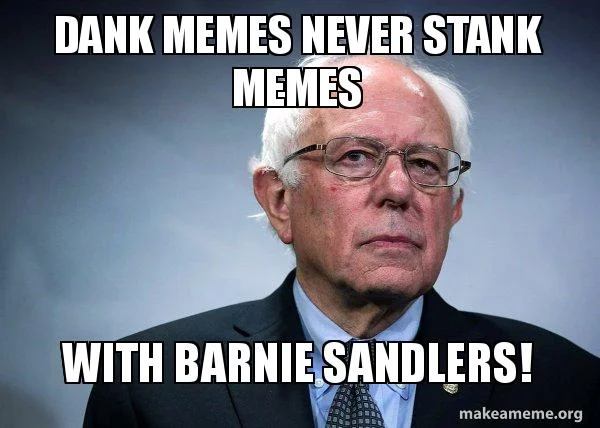 Stank Memes — Distorted man with red eyes captioned 'When the memes are too stank'
