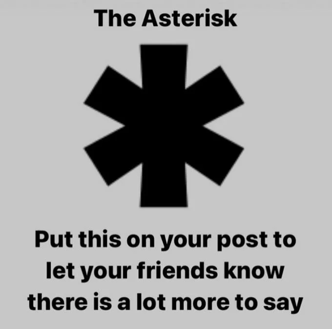 Star Posting — Large black asterisk symbol labeled 'The Asterisk' with explanatory caption