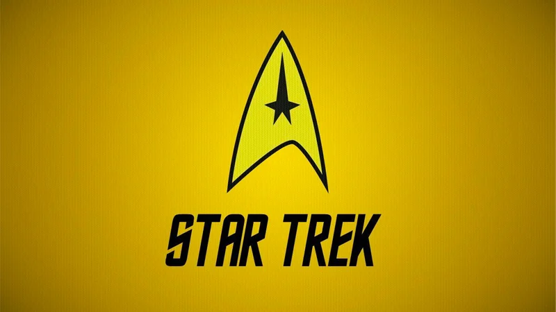 Star Trek Starfleet delta insignia and logo on yellow background