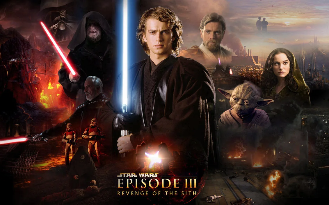 Star Wars Episode III: Revenge of the Sith — Star Wars Episode III Revenge of the Sith movie poster with Anakin, Obi-Wan, Padmé, Yoda, and Palpatine