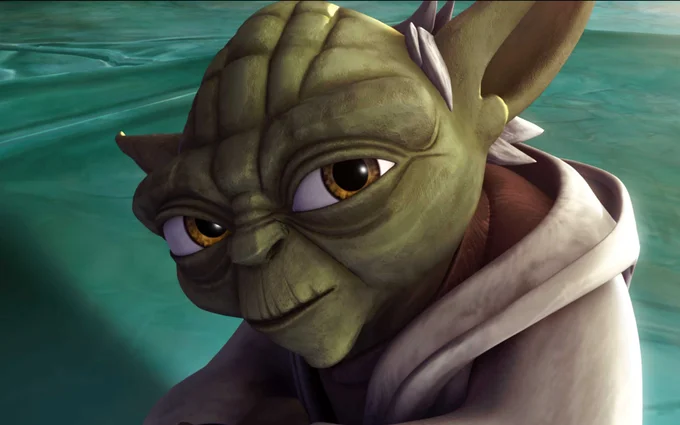 Star Wars: The Clone Wars — Close-up of Yoda from the animated Clone Wars series.