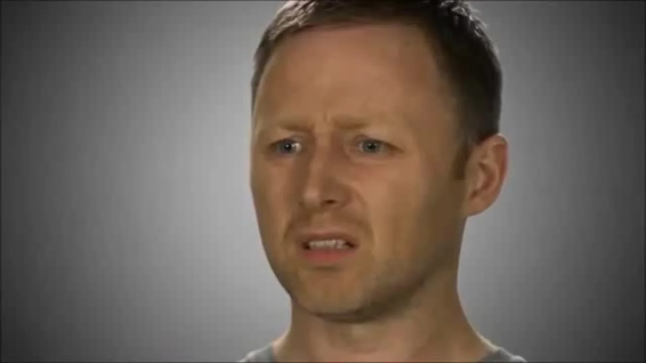 Steel Is Heavier Than Feathers — Close-up of Limmy with a confused, troubled expression against a gray background
