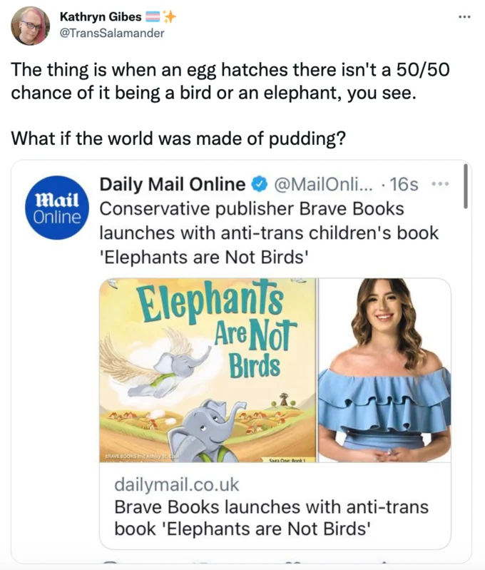 Story From North America — Tweet quoting a Daily Mail article and replying 'What if the world was made of pudding?'