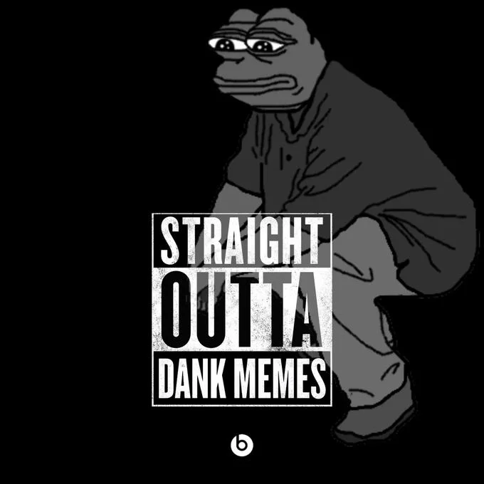 Straight Outta Somewhere — Sad Frog Pepe with Straight Outta Dank Memes caption