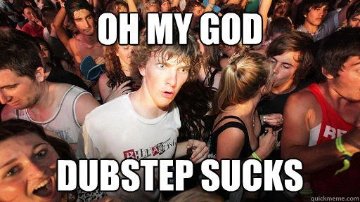 Sudden Clarity Clarence — Young man expressing sudden clarity moment with strong opinion against dubstep music.
