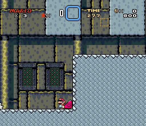 Super Mario — Mario carrying pink shell gameplay GIF