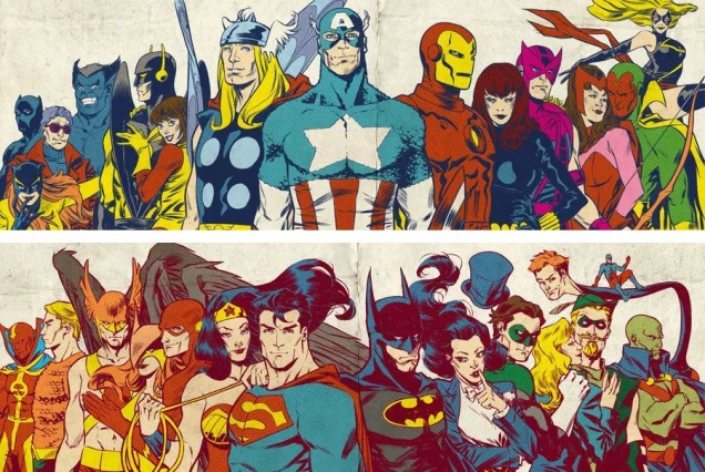 Superheroes — Vintage-style superhero recruitment poster with masked hero and Hall of Heroes banner