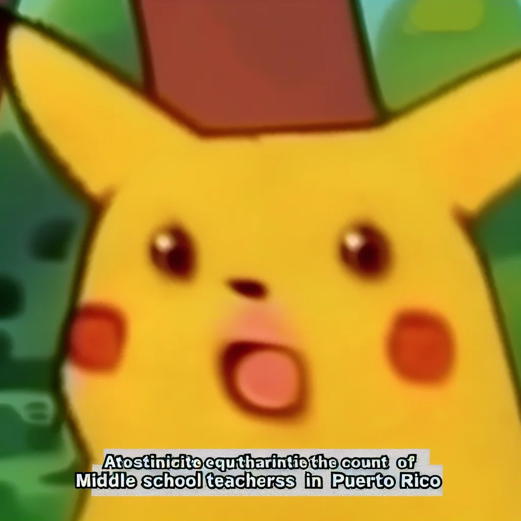 Surprised Pikachu — Close-up of Pikachu's shocked face with Spanish text overlay about middle school teachers.