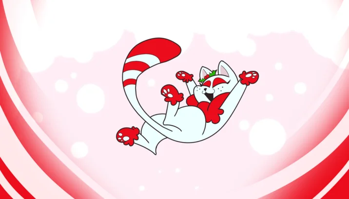 Sweet Peppermint Cat — Suggestive fan art of Junipurr the Christmas Cat with large lips and tongue out