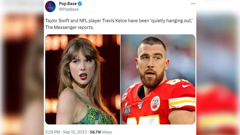 Taylor Swift And Nfl Player Travis Kelce Have Been Quietly Hanging Out — Original meme template with Taylor Swift and Travis Kelce in professional photos