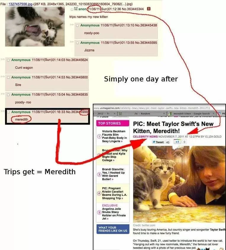 Taylor Swift Is a 4chan User Conspiracy Theory — High resolution version of the full Taylor Swift 4chan user conspiracy infographic.
