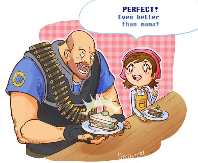 Anime-style fan art of Team Fortress 2 characters