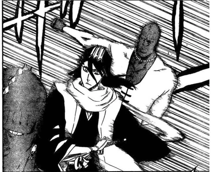 *Teleports Behind You* Nothing Personal, Kid — Black and white manga panel of an anime swordsman appearing behind a shocked opponent