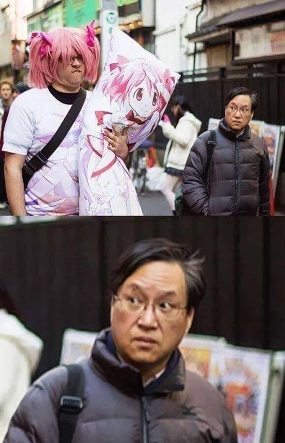 Tenso — Cartoon of a bow-tied man behind bars in a three-panel zoom
