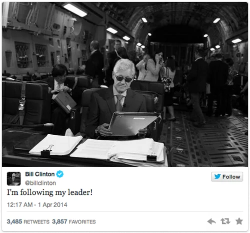 Texts From Hillary — Screenshot of Hillary Clinton's Twitter profile with the meme photo as her avatar
