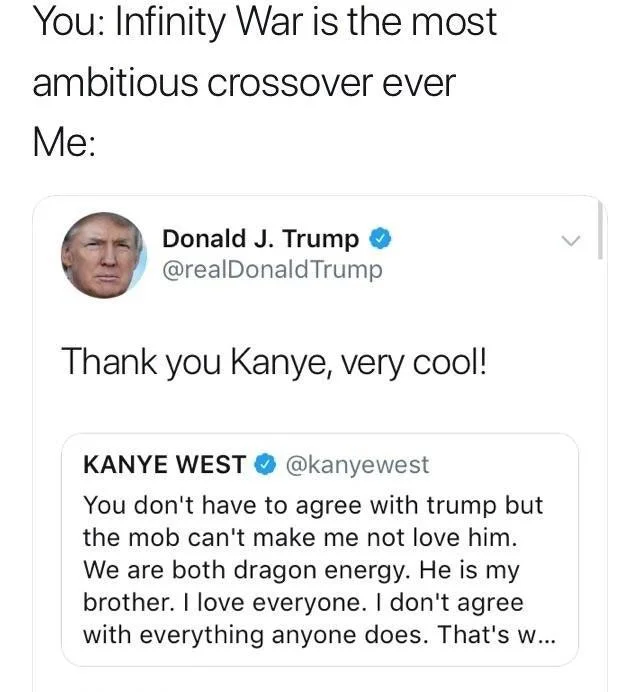 Thank You Kanye, Very Cool! — Tweet from MommaT criticizing Trump for thanking Kanye but not James Shaw Jr., the Waffle House hero