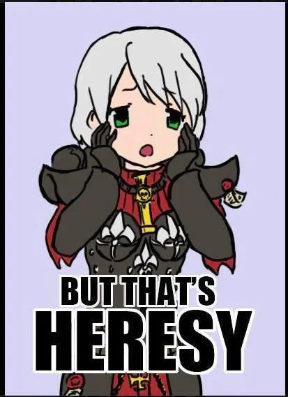 That's Forbidden Love — Chibi Warhammer 40K sister of battle with caption But that's heresy