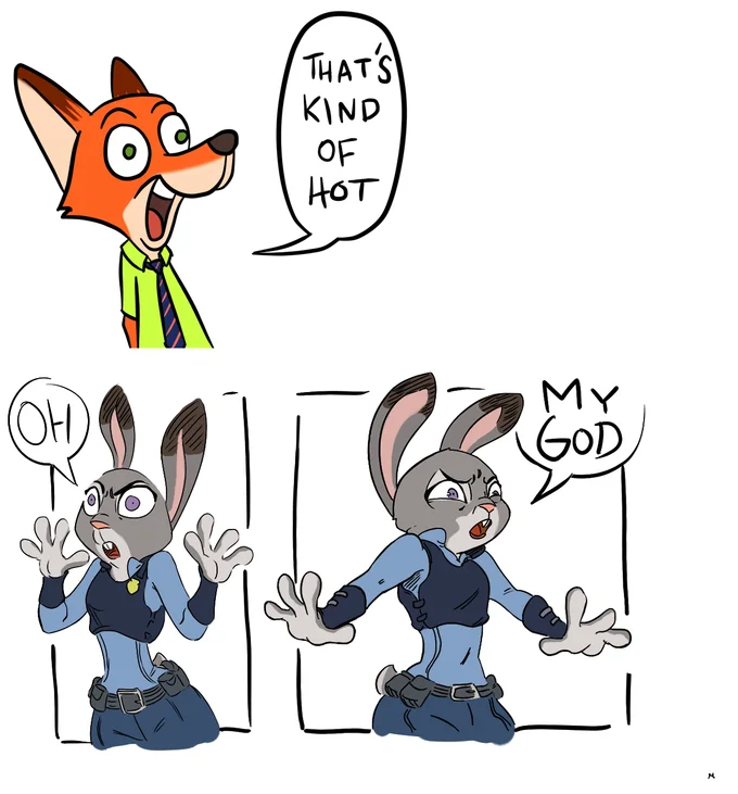 Thats Kind Of Hot — And for the life of me, I can't remember what the original comic was from or who drew it, and I don't know who drew this, either. I found