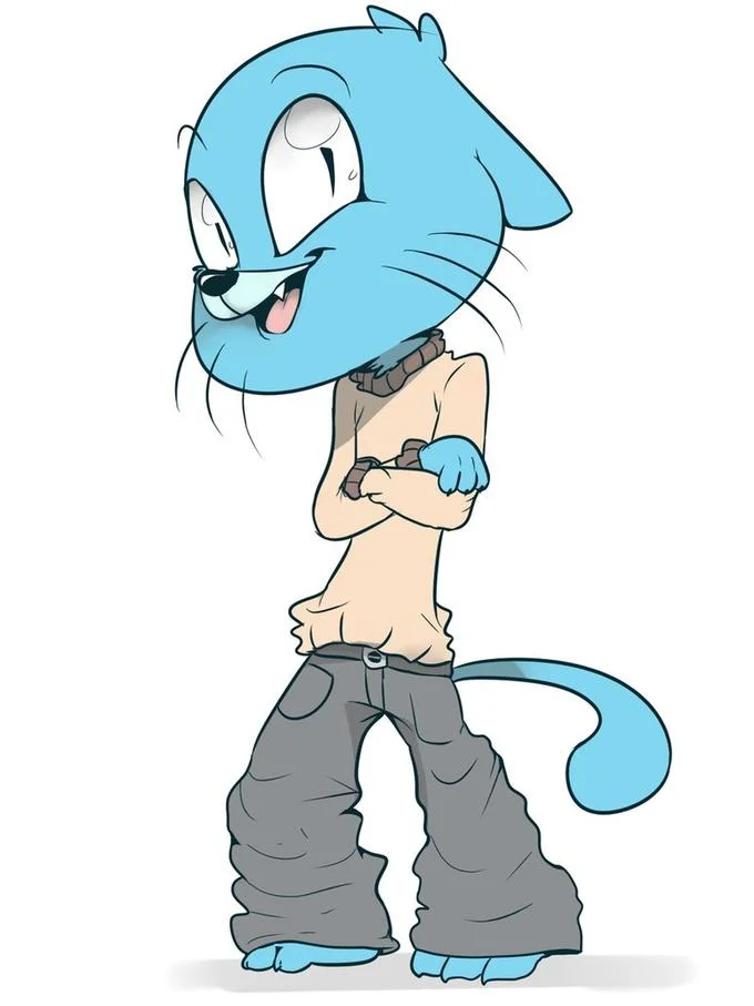 The Amazing World Of Gumball — Teenage redesign fan art of Gumball Watterson as a stylized anthropomorphic cat