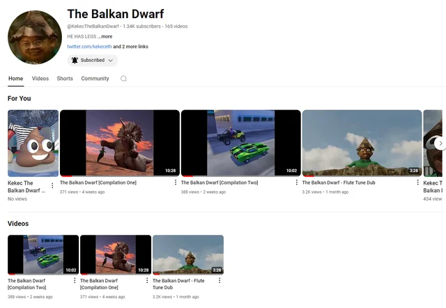 The Balkan Dwarf — Instagram profile of the.balkan.dwarf with a grid of 3D character renders