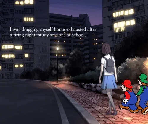 The Bongcheon-Dong Ghost — Bongcheon-Dong Ghost panel edited with Mario and Luigi replacing the ghost