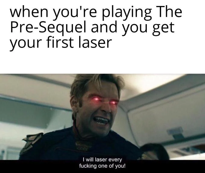 Homelander laser eyes meme from The Boys