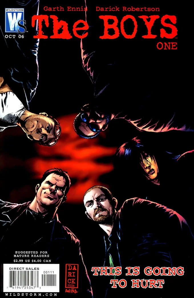The Boys comic book issue one cover from October 2006