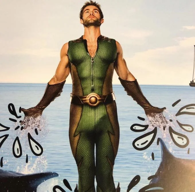 The Deep character from The Boys in his green scaled superhero costume