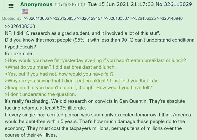 The Breakfast Question — Screenshot of original 4chan post explaining the breakfast IQ hypothetical