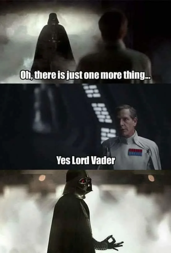 Star Wars Darth Vader meme with Vader making the circle game hand gesture