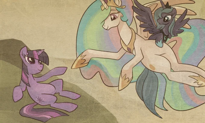 The Creation Of Adam Parodies — My Little Pony fan art with Twilight Sparkle and Princess Celestia.