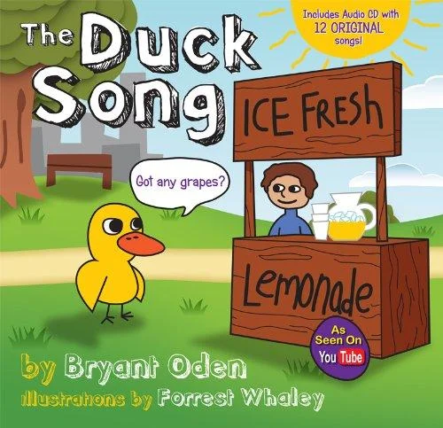 The Duck Song book cover by Bryant Oden with duck at lemonade stand