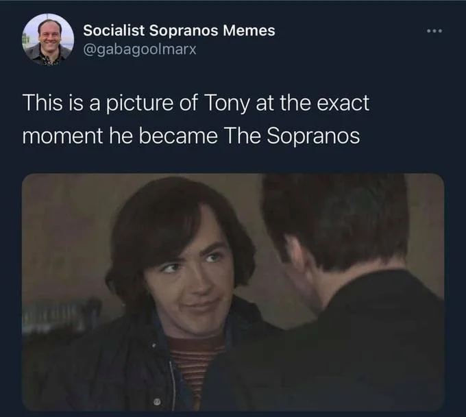 The Exact Moment Walter White Became Heisenberg — Tweet applying the meme format to Tony Soprano and The Sopranos