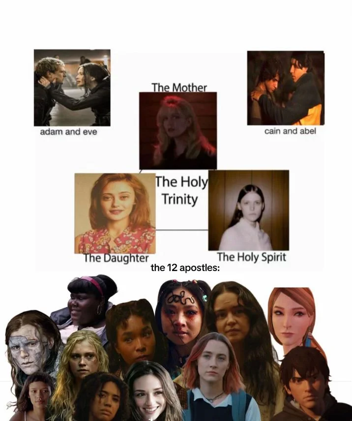 The Holy Trinity — Holy Trinity family tree meme using live-action horror and drama film characters