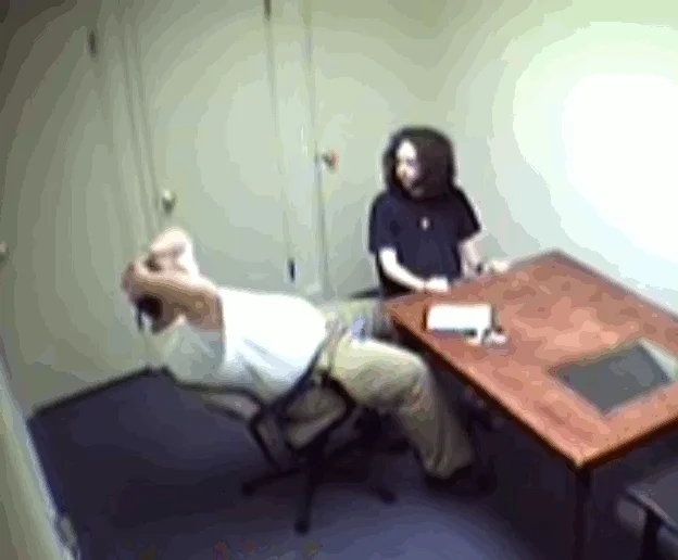The Interrogation Of Stephen Mcdaniel — Animated GIF from the Stephen McDaniel police interrogation footage