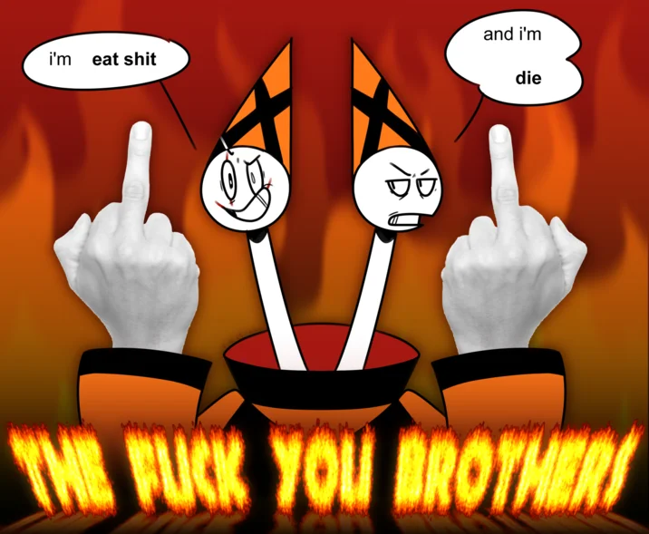 The Ipod Brothers The Fuck You Brothers Sniff And Whimper — Tumblr screenshot of the fuck you brothers duckling meme with two middle finger hands added