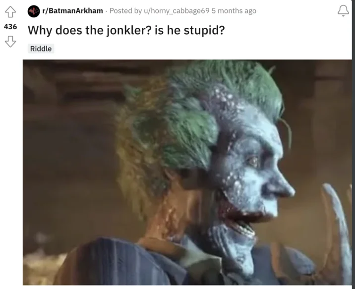 The Jonkler — Reddit post discussing Jonkler character in Batman context