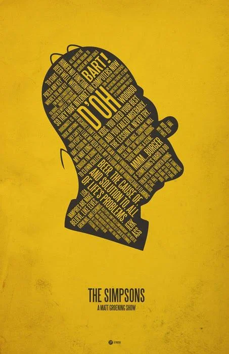 The Simpsons Movie poster with Homer's hand reaching for a pink sprinkled donut forming the O in Movie