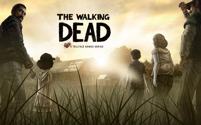 The Walking Dead — Telltale Games Walking Dead video game key art with survivors near a barn