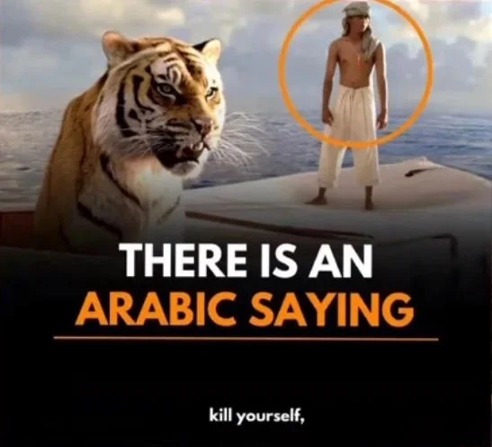 There Is An Arabic Saying — Cropped Arabic saying meme showing truncated text