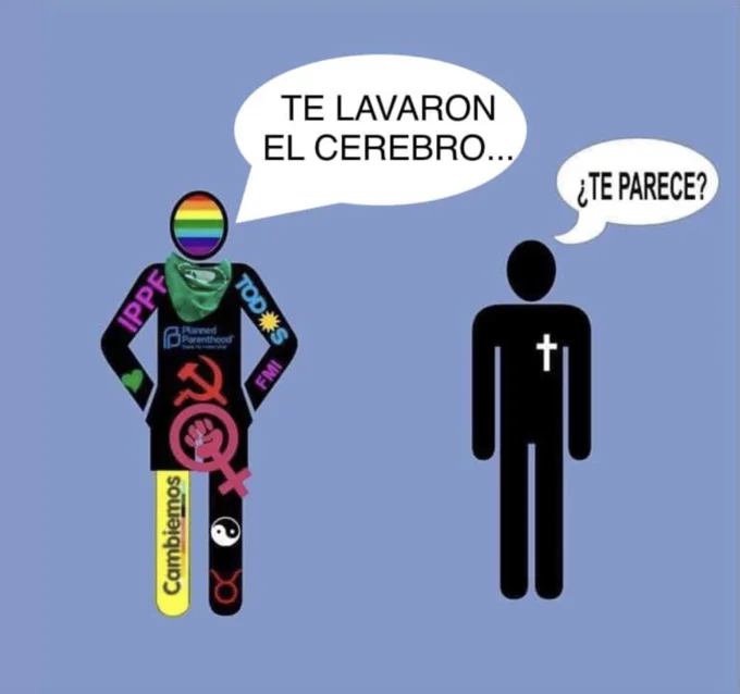 They Brainwashed You — Spanish version of the brainwashed meme with 'TE LAVARON EL CEREBRO' and '¿TE PARECE?' speech bubbles