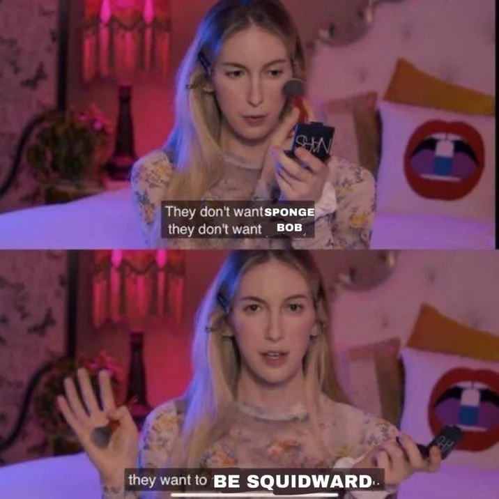 They Dont Want Victory They Dont Want Power They Want To Endlessly Critique Power — ContraPoints meme edit with SpongeBob and Squidward text overlay