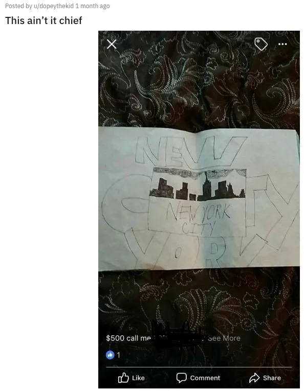 This Aint It Chief — Reddit post about waking in desert with orange jacket and Arabic song with cartoon character 'OH NAW' text.