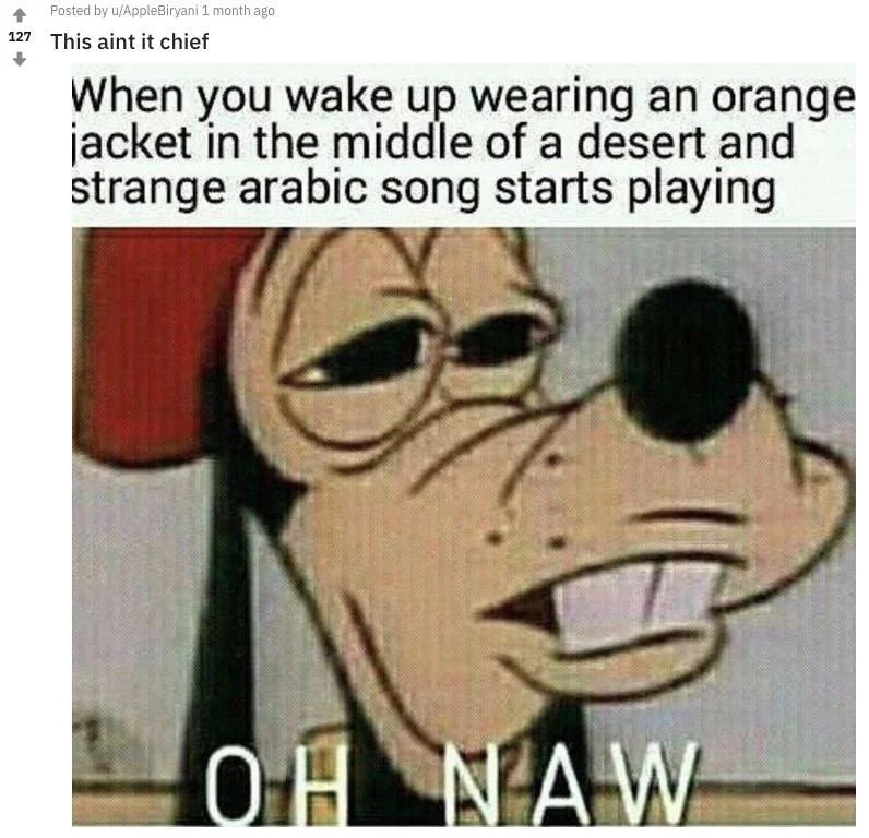 This Aint It Chief — Reddit post screenshot with cartoon character wearing sunglasses and text 'OH NAW.'