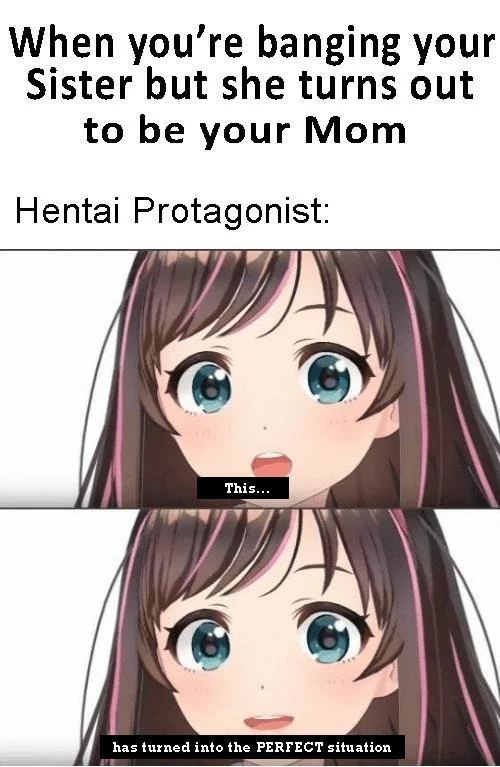 This... Has Turned Into a Difficult Situation — Hentai protagonist joke macro using the difficult situation template with modified punchline.
