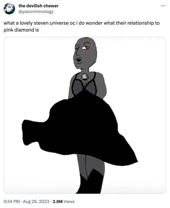 This Is Black Diamond Doggystyle Sideways Frontwards — Twitter post joking about Black Diamond as a Steven Universe OC