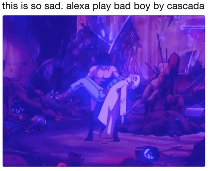 This Is So Sad Alexa Play Despacito — Text screenshot joking about Black Panther characters with the Alexa catchphrase