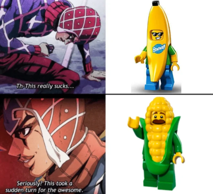 This Took a Sudden Turn for the Awesome — Drake-format meme with Mista panels contrasting bad day with good day you deserve.