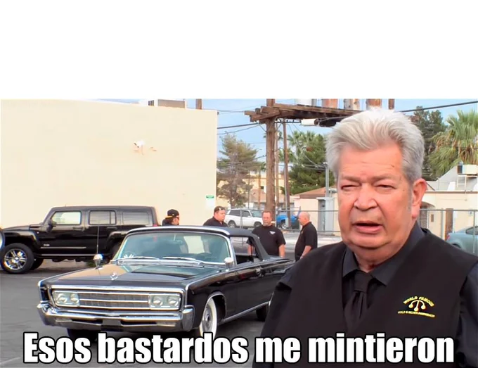 Those Bastards Lied To Me — Spanish language template of Old Man Harrison with only subtitle overlay.
